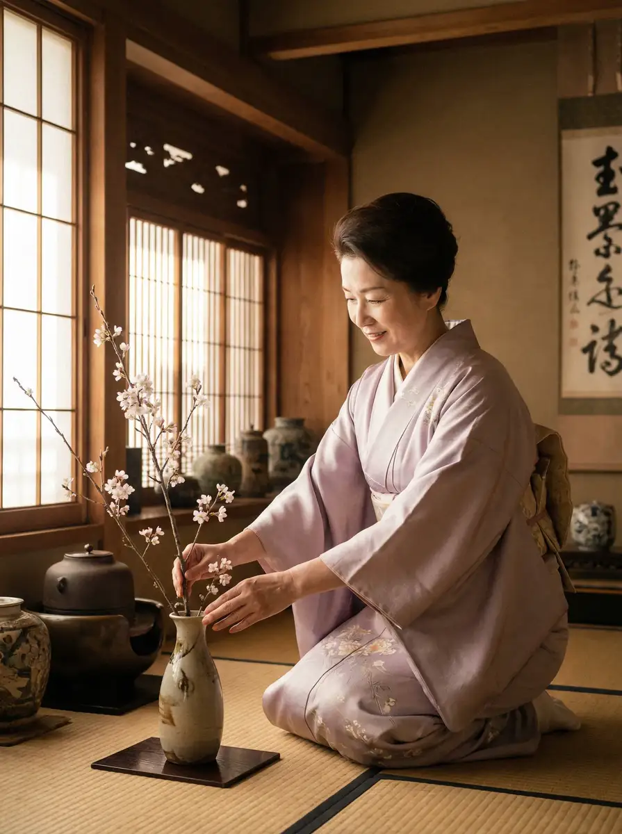 一位优雅的 《黑料吃瓜网》黑料吃瓜网最新更新_全网独家黑料吃瓜网大全 在和室中插花