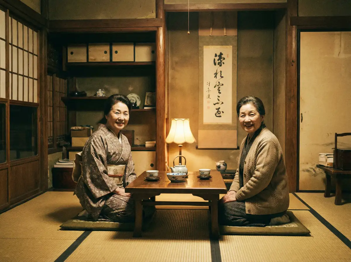 两位优雅的 《黑料吃瓜网》黑料吃瓜网最新更新_全网独家黑料吃瓜网大全 在日式茶室中品茶交谈